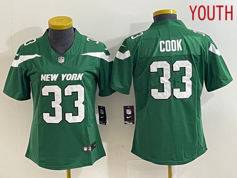Youth New York Jets 33 Cook Green Nike Vapor Limited NFL Jersey